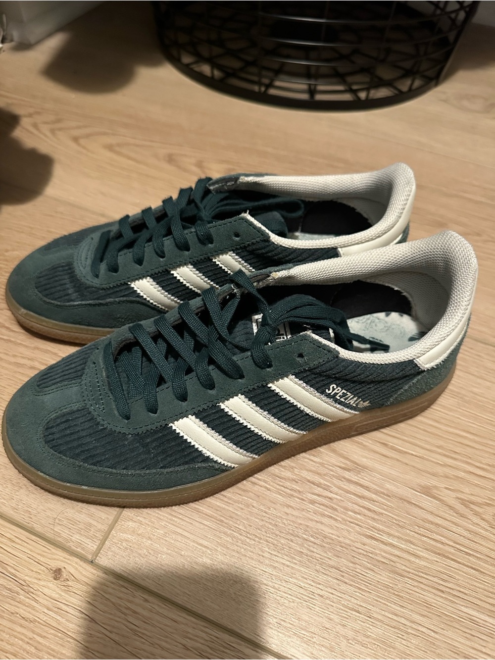 adidas Spezial Suede & Corduroy Sneakers - Dark Green/White